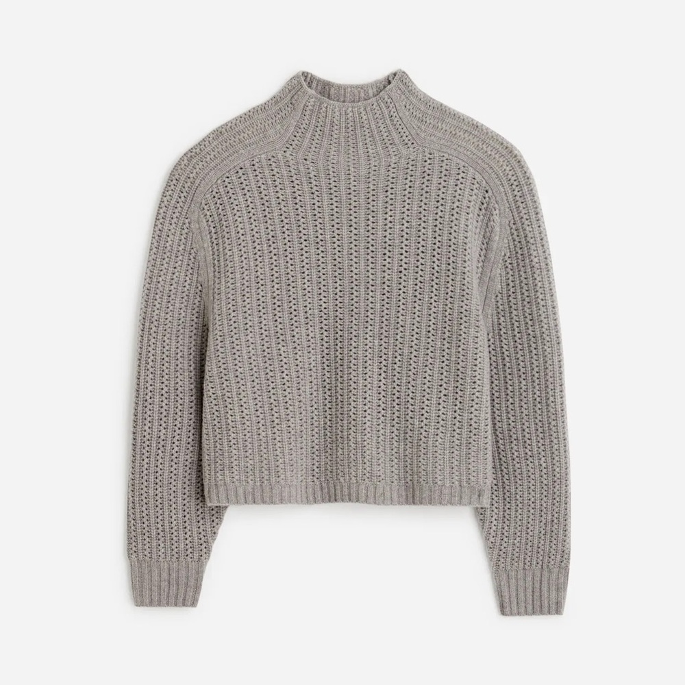 Madewell Pointelle-Stitch Mockneck Sweater